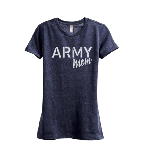 Army Mom Women's Fashion Relaxed T-Shirt Tee Heather Navy Medium
