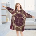 thumbnail image 5 of FORMRS Wearable Blanket Hoodie with Sleeves for Kids Cozy Flannel Sweatshirt, Gold Abstract Pattern, 5 of 7