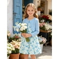 thumbnail image 2 of Aideaone Little Girls Sleeveless Dress with Ruffle Cardigan 2 Piece Set Butterfly Print 5 to 12, 2 of 6