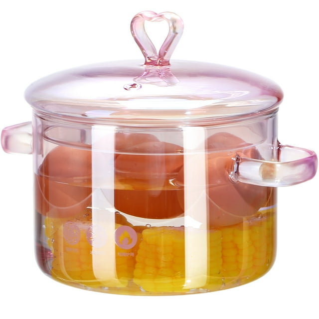 Olla de cocina vintage, olla de sopa transparente para el hogar, olla de cocina con tapa