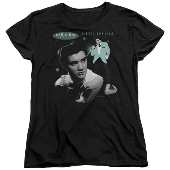 Elvis Presley - Teal Portrait - Women's Short Sleeve Shirt - XX-Large