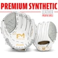 thumbnail image 4 of Franklin Sports Fastpitch Softball Glove - Field Master Fastpitch + Softball Mitt - Womens + Girls Righty Glove - Adult + Youth Baseball + Softball Gloves - Right Hand Throw - 10.5" - White + Grey, 4 of 9