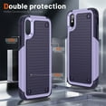 thumbnail image 5 of Nalacover iPhone XS / X Case, Heavy Duty 3 in 1 Rugged Shockproof Rugged Silicone Hybrid Hard PC Soft TPU Bumper Camera Raised Drop Protective Girls Women Boy Men Phone Covers, Lightpurple, 5 of 9