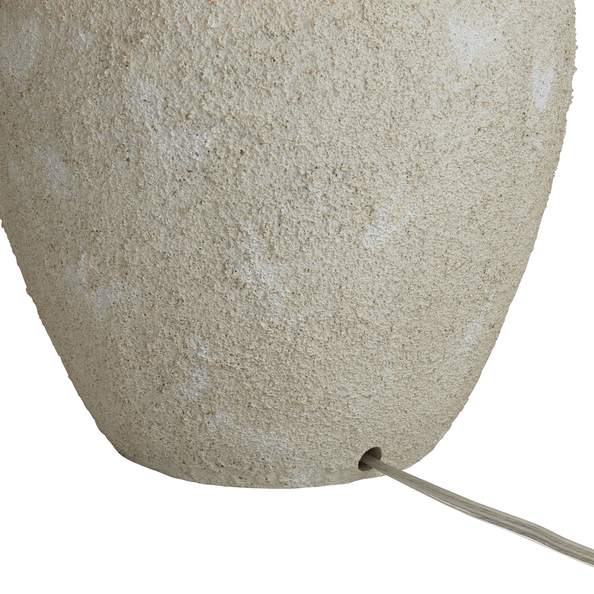 360 Lighting Romeo 23 1/2" High Jar Farmhouse Rustic Accent Table Lamps Set of 2 Beige Distressed Earth Tone Finish Living Room