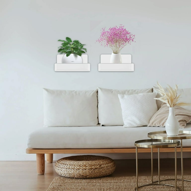 Acrylic Small Shelf For Wall Storage Clear Adhesive Shelf Living