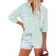 thumbnail image 5 of Camisas Para Mujer Tops Blusas Estampado A Rayas Camisa de Manga Larga de Botonadura Simple Algodón Lino Odeerbi ODB138550, 5 of 9