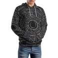 thumbnail image 2 of Boho Black Circle Regular Fit Hoodie, Sporty Pullover Hooded Sweatshirt for Men Women L, 2 of 6