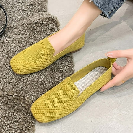 

BONIXOOM Sandals Women Comfortable Clearance Fall None Wedge Casual Fashion Shoes for Women Yellow Size 5.5