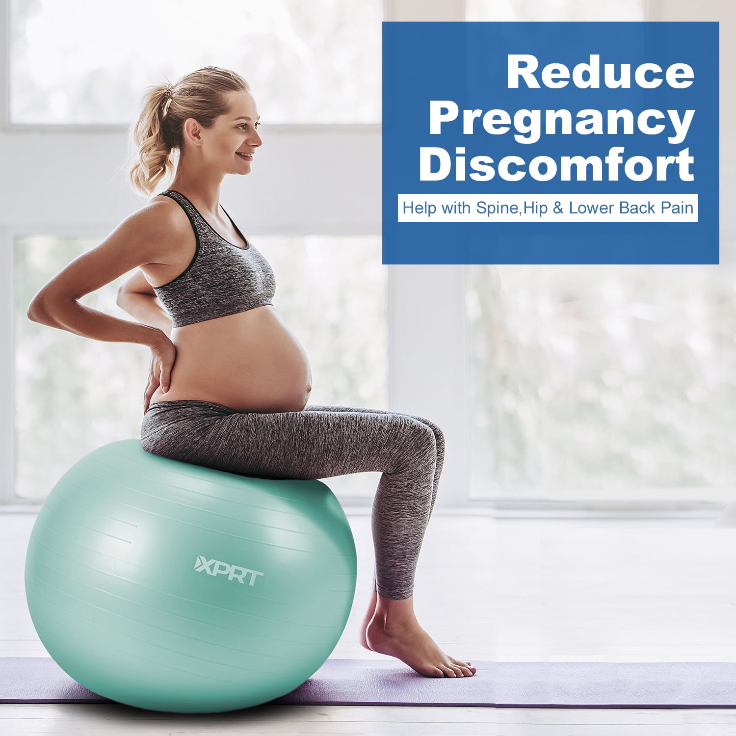 XPRT Fitness Exercise and Workout Ball, Yoga Ball Chair, Great for Fitness, Balance and Stability Extra -Thick with Quick Pump