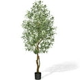 thumbnail image 5 of GIKPAL Artificial Olive Plants, 7ft Plastic Olive Tree over 1872 Leaves Pre Potted Faux Greenry Tall Trees for Indoor, House Decorations for Living Room, 5 of 8