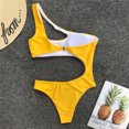 thumbnail image 3 of Guardurnaity Bikinis de poliéster para mujer, repuesto elástico sin cables, traje de baño Sexy para mujer de Color sólido para fiesta en la conjuntos de ropa Amarillo S, 3 of 6