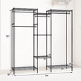 thumbnail image 3 of Gymax Garde-Robe Portable Organisateur de Vêtements Convertible avec Installation en L et Horizontale, 3 of 10