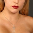 thumbnail image 4 of Clara Pucci 14K White Solid Hypoallergenic Gold 0.575Ct Synthetic Sapphire Round Brilliant Cut Designer Necklace Pendant Designer For September, 4 of 6