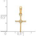 thumbnail image 4 of 14K Yellow Gold Small .01Ct. Diamond Cross Pendant (20 X 8) Made In India pm5026-001-ya, 4 of 5