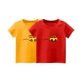 thumbnail image 2 of Frwgonr Graphic Tees for Boys Girls Orange 2-Pack Cute Graphic Tee Tops Kids Summer School Outfit Clothes 1T-14, 2 of 3