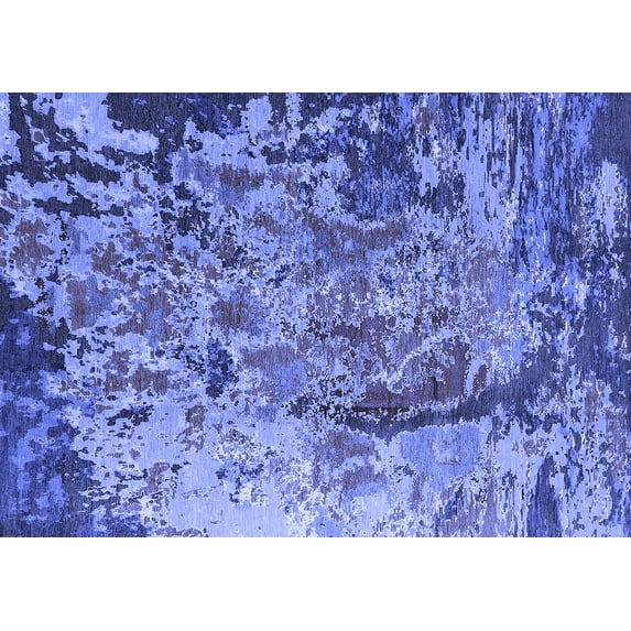 Ahgly Company Indoor Rectangle Oriental Blue Industrial Area Rugs, 2' x 5'