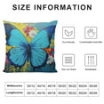 thumbnail image 5 of FUMJ  Butterfly Decorative Throw Pillow Cover Case Watercolor Butterflies Lotus Flower Bold Splash Doodle Pillow Cases Square Standard Cushion Covers for Couch Sofa Bed, 5 of 5