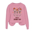 thumbnail image 4 of Solthread Womens Skeleton Sweatshirt Have A Spooky Day Three Dancing Skeletons Graphic Print Casual Crewneck Pullover for Autumn Outings and Halloween Night Graphic Tops, 4 of 4