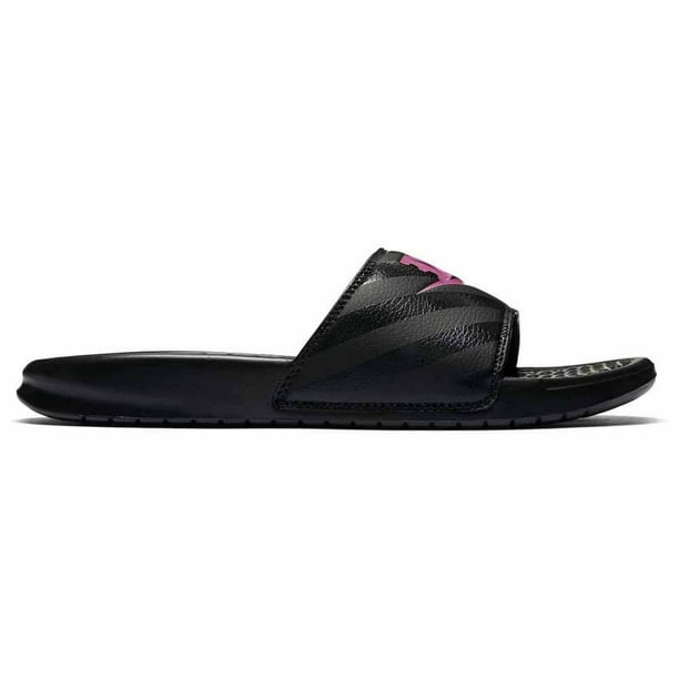 NIKE Women s Benassi Just Do It Sandal Vivid Pink Black 10