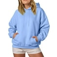 thumbnail image 5 of larppty Hoodies for Women, Fall Pullover Sweatshirt, Oversized Lightweight Sweatshirts (Sky Blue, 4XL), 5 of 6