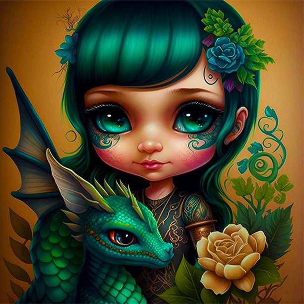 Kit de Pintura Diamante 5D Cgtredaw Elf Girl Bricolaje Ronda Completa