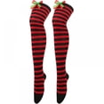 thumbnail image 2 of Xmarks Long Striped Socks Knitted Knee Thigh High Socks for Halloween Christmas Cosplay and Daily Wear, 2 of 6