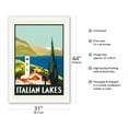thumbnail image 2 of Italian Lakes Italy - Vintage Travel Poster c.1930 - Fine Art Rolled Canvas Print 27in x 40in, 2 of 4