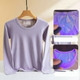 thumbnail image 6 of ibiyuan Womens Lined Thermal Base Layer Set â Long Sleeve Shirt Leggings for Cold Weather â Lounge Set for Women,Purple, 6 of 6