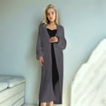 thumbnail image 4 of Women'S Loose V-Neck Long-Sleeved Knitted Cardigan Fall Winter over-Knee Length Lazy Style Coat Dark Grey One size, 4 of 7