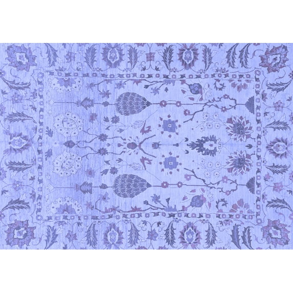 Ahgly Company Machine Washable Indoor Rectangle Abstract Blue Modern Area Rugs, 4' x 6'