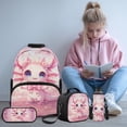 thumbnail image 2 of Yspwyqan Cute Axolotl Backpack Set 4Pcs with Pencil Case Lunch Box Water Bottle, Cherry Blossom Lightweight Large Capacity Bookbag for Elementary Middle School, 2 of 7