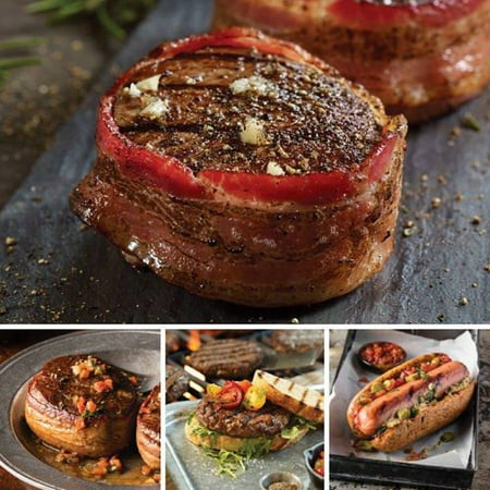 Christmas Holiday Gourmet Food - Omaha Steaks Bacon-Wrapped Father's Day Gift Holiday Food Christmas Gift Package Gourmet Deluxe Steak Gift