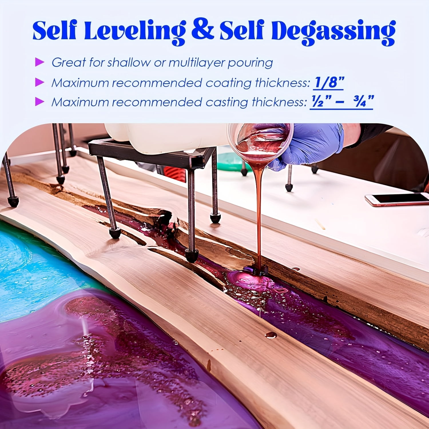 Two-Part Epoxy Resin Adhesive - Durable Casting Material - Total of 156 Ounces for Crafting Activities