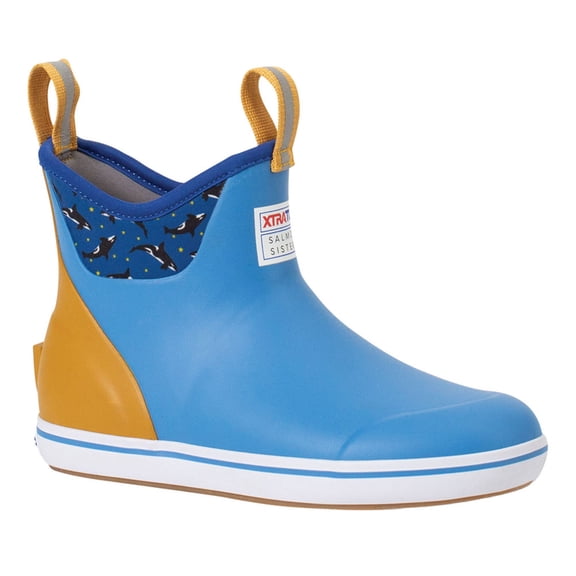 XTRATUF Adult Female Salmon Sisters Ankle Deck Boots, Color: Light Blue, Size: 7