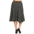 thumbnail image 3 of Women's Plus Size A-Line Casual Flared Elastic Band Polka Dot Midi Skirt, 3 of 6