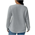 thumbnail image 4 of Kaemgyyd Plus Size Sweatshirt for Women Casual Oversized Textured Crew Neck Pullover Solid Loose Soft Long Sleeve Tops, 4 of 7