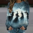 thumbnail image 1 of VKOYWKM Halloween Chandail en Molleton pour Femmes Col Rond Chandail en Molleton Graphique Sorcière Effrayante Chandails en Molleton Manches Longues Chandail d'Automne Hauts Halloween, 1 of 6