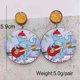 thumbnail image 1 of Bonitos dientes, sombrero de Navidad, pendientes de madera, coche rojo, béisbol, Rugby, sombrero de Navidad, Papá Noel, pendientes de caramelo de arcoíris, regalo de joyería, 1 of 4
