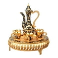 thumbnail image 3 of Tea Pot Set 6 Cups Luxury Tea Cup Set Tea Serving Set China Coffee Set for Party black and gold, 3 of 9