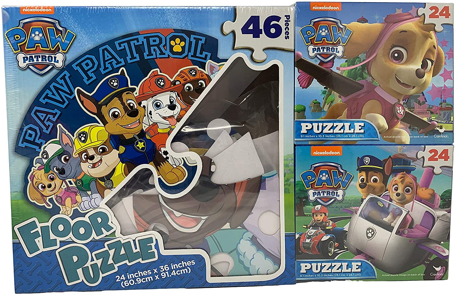 Deluxe 3 PK Paw Patrol Floor Puzzle & Jigsaw Puzzles in Package Set