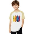 thumbnail image 3 of FamilyThread Girls Boys Short Sleeve Raglan T Shirts Kids Rainbow Striped Summer Tops Crewneck Basic Rainbow Graphic Tees 3-13 Years, 3 of 8
