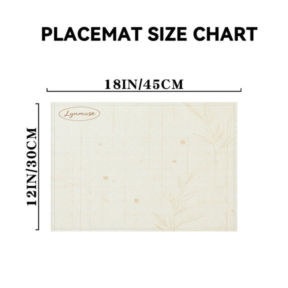 Set of 4 Rectangular Linen Look Placemats, 30Ă—45cm Heat Resistant Wipeable Fabric Table Mats, Anti-Slip Washable Dining Table Decor Place Mats for Home Kitchen Party