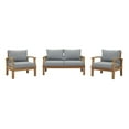 thumbnail image 2 of Modway Marina 3 Piece Outdoor Patio Teak Set in Natural Gray, 2 of 6