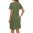 thumbnail image 4 of MOSHU V Neck Dresses for Women Side Split Short Sleeve Dresses Casual Summer Dress with Pockets, 4 of 10