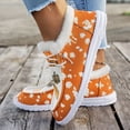 thumbnail image 5 of Willtoo Womens Fall Winter Pumpkin Plaid Fleece Lined Moccasin Slip On Footwear Warm Low Top Flat Canvas Cold Weather Footwear with Fluffy Faux Fur Collar, 5 of 5