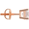 thumbnail image 4 of 14K Solid Rose Gold Stud Earrings | Round Cut Cubic Zirconia | Screw Back Posts | 2.0 CTW | With Gift Box | Everyday Elegance, 4 of 8