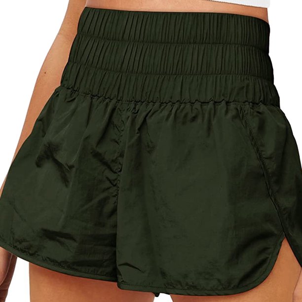 Pantalones cortos de mujer Pantalones de chándal de cintura alta Fitness Walking Biker Ejercicio Playa Noche Dormir Pantalones cortos Mujer Verano al aire libre Verde M Inevent AP009843-12
