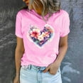 thumbnail image 4 of Love Letter Graphic Tshirts for Womens Valentine's Day Short Sleeve Tops Crew Neck Basic Tee Shirts, 4 of 5