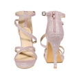 thumbnail image 5 of BLISSFUL STEP Women Glitter Platform Strappy Stiletto Heel Sandals, 5 of 5