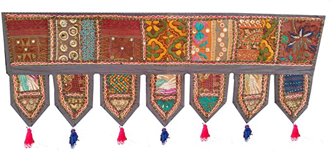 Decor Toran Patchwork Indian Embroidered Door Vintage Window Ethnic Home Valance 